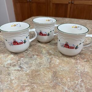 Pfaltzgraff Snow Village- Set of 3